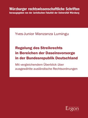 cover image of Regelung des Streikrechts in Bereichen der Daseinsvorsorge in der Bundesrepublik Deutschland